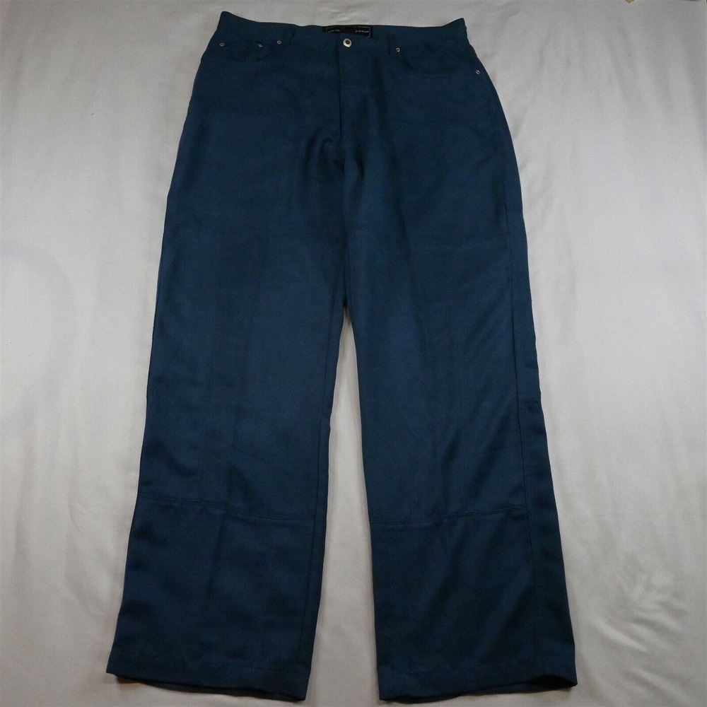 Phat Farm XL / 36 x 33 Blue Sueded Y2K 90s Baggy‎ Casual Pants